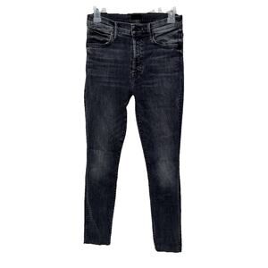 Mother The Stunner Zip Ankle Step Fray Jeans in Train Stops sz 26 Women's